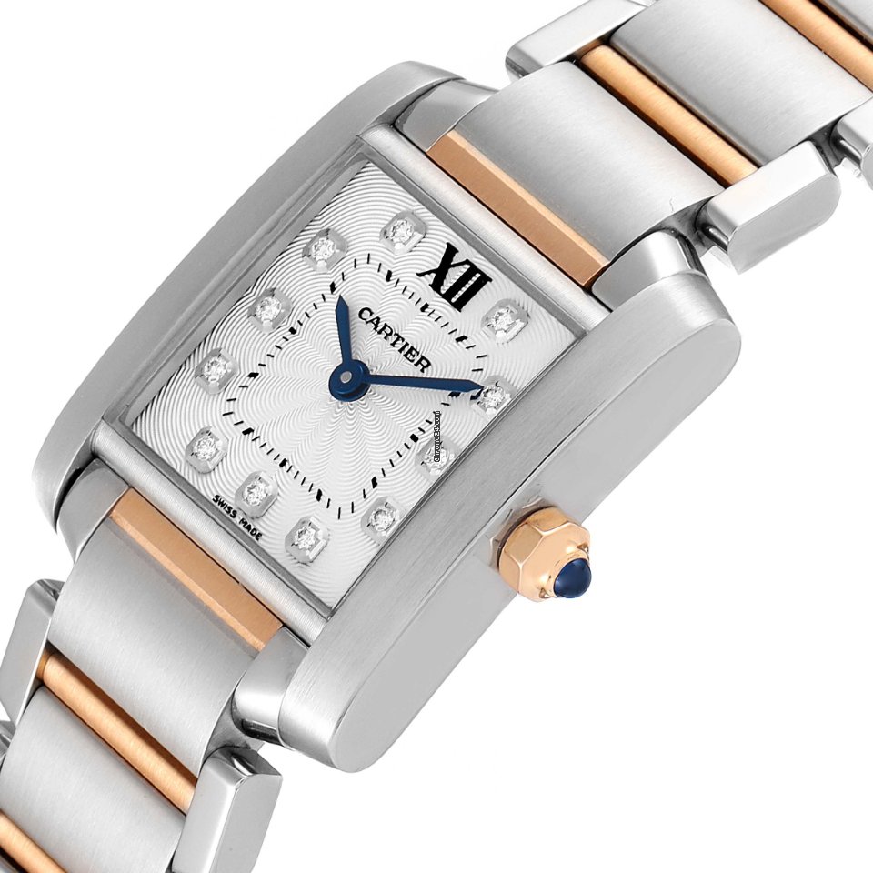 IMG_9081 Cartier Tank Francaise Womens watch Quartz Gold Steel WE110004 Replica 6