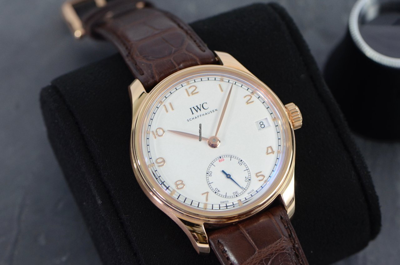 IWC Portuguese Hand-Wound Mens watch Unisex Manual winding Rose gold IW510204 Replica 6