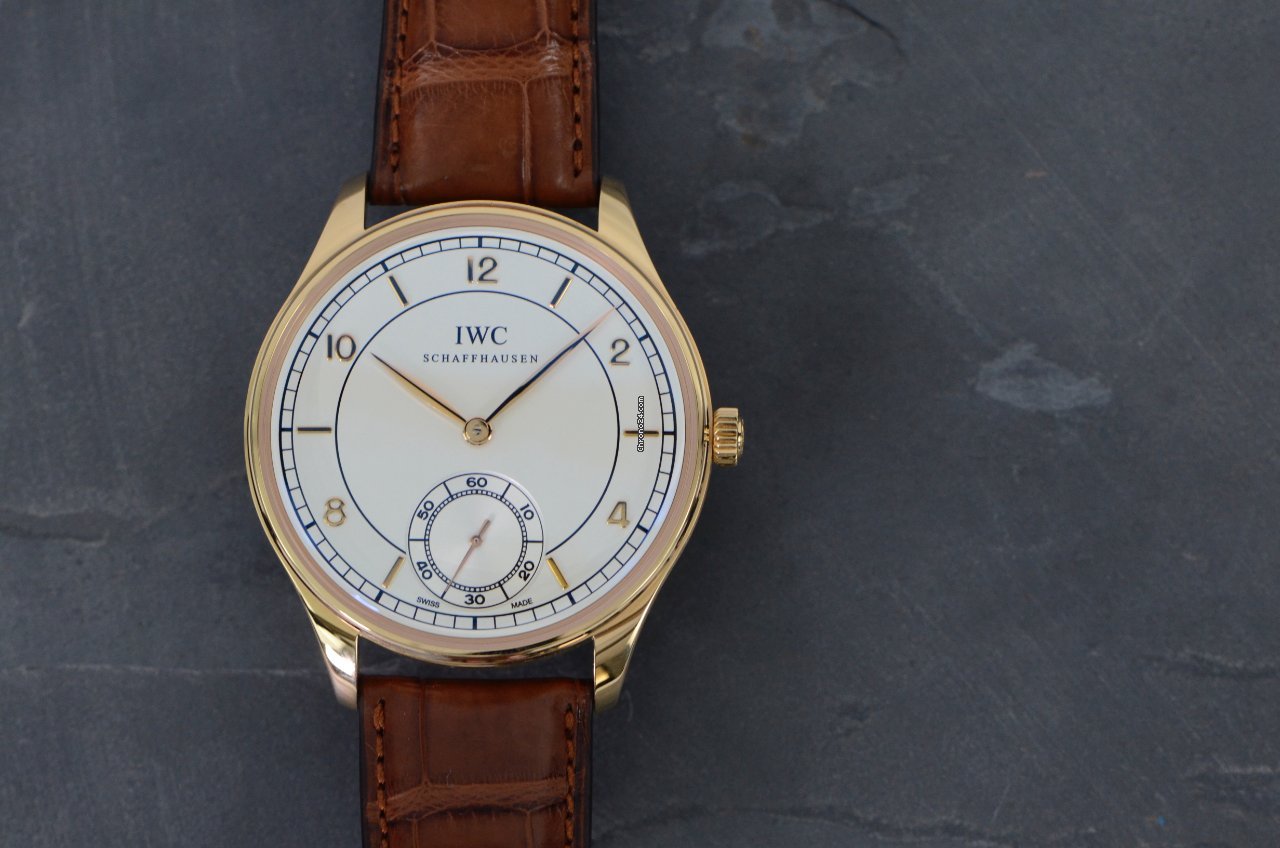 IWC Portuguese Hand-Wound Mens watch Unisex Manual winding Rose gold IW544503 Replica 6