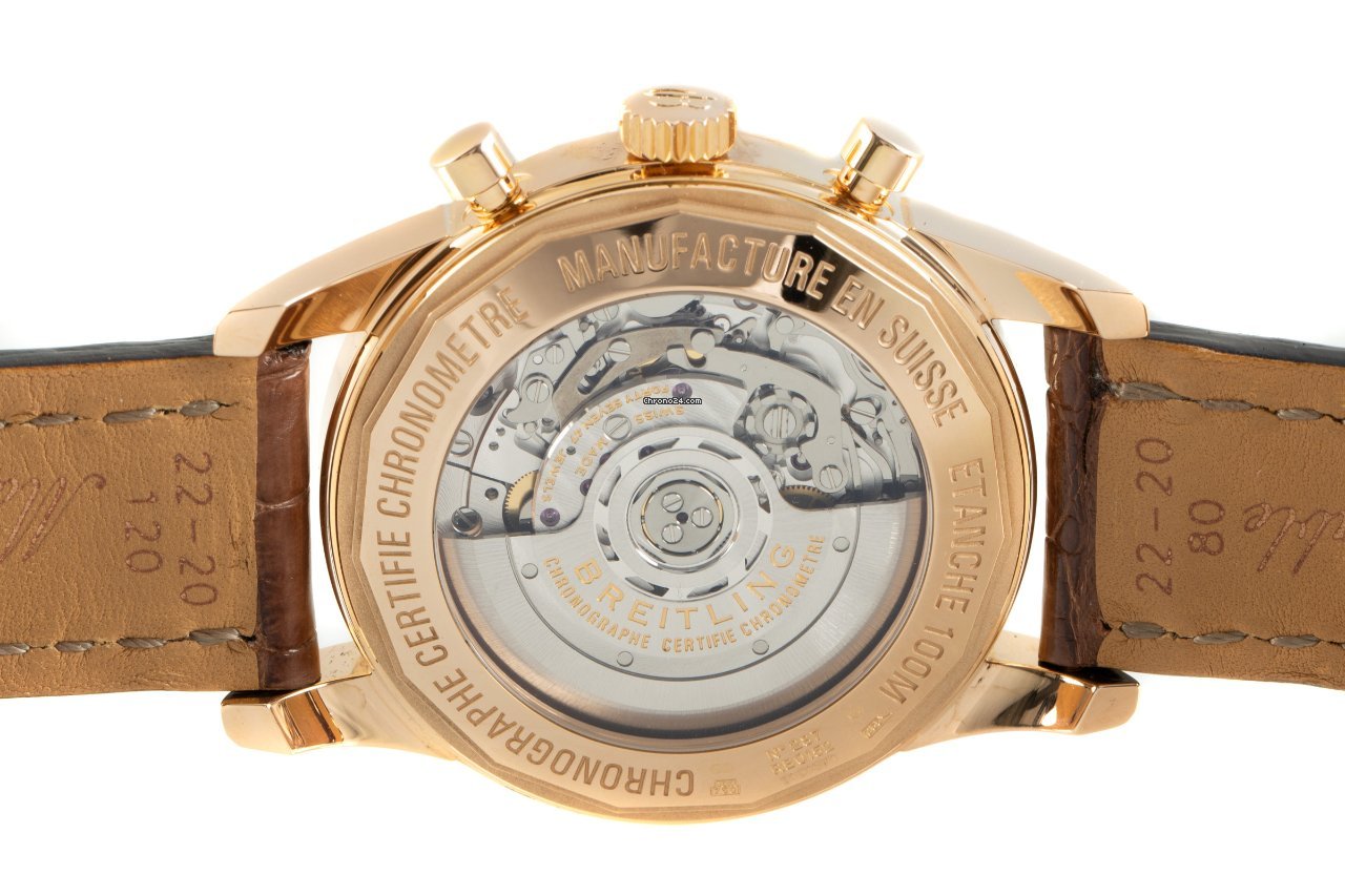 IMG_9081 Breitling Transocean Chronograph Mens watch Unisex Automatic Red gold RB0152 Replica 6
