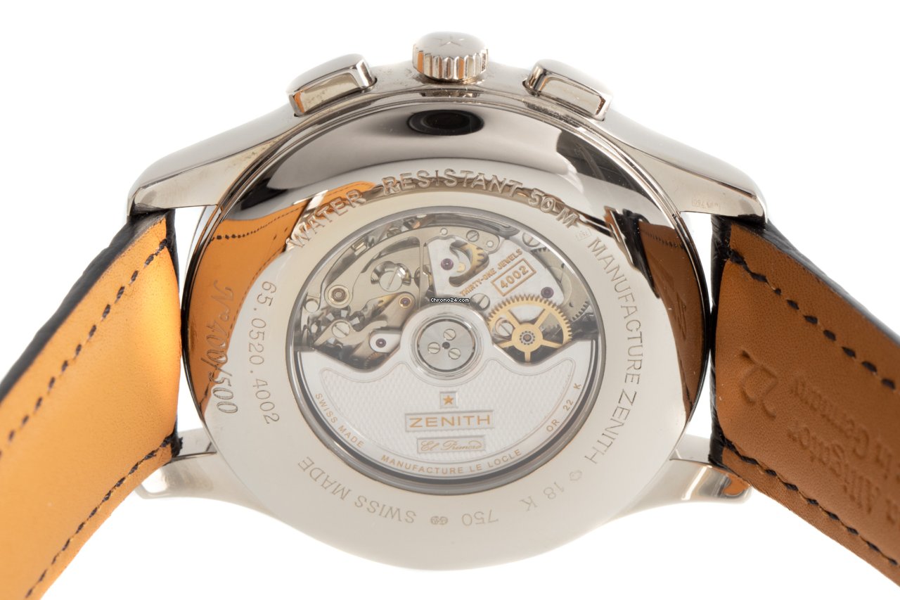 IMG_9081 Zenith El Primero Chronograph Mens watch Unisex Automatic White gold 65.0520.4002 Replica 6