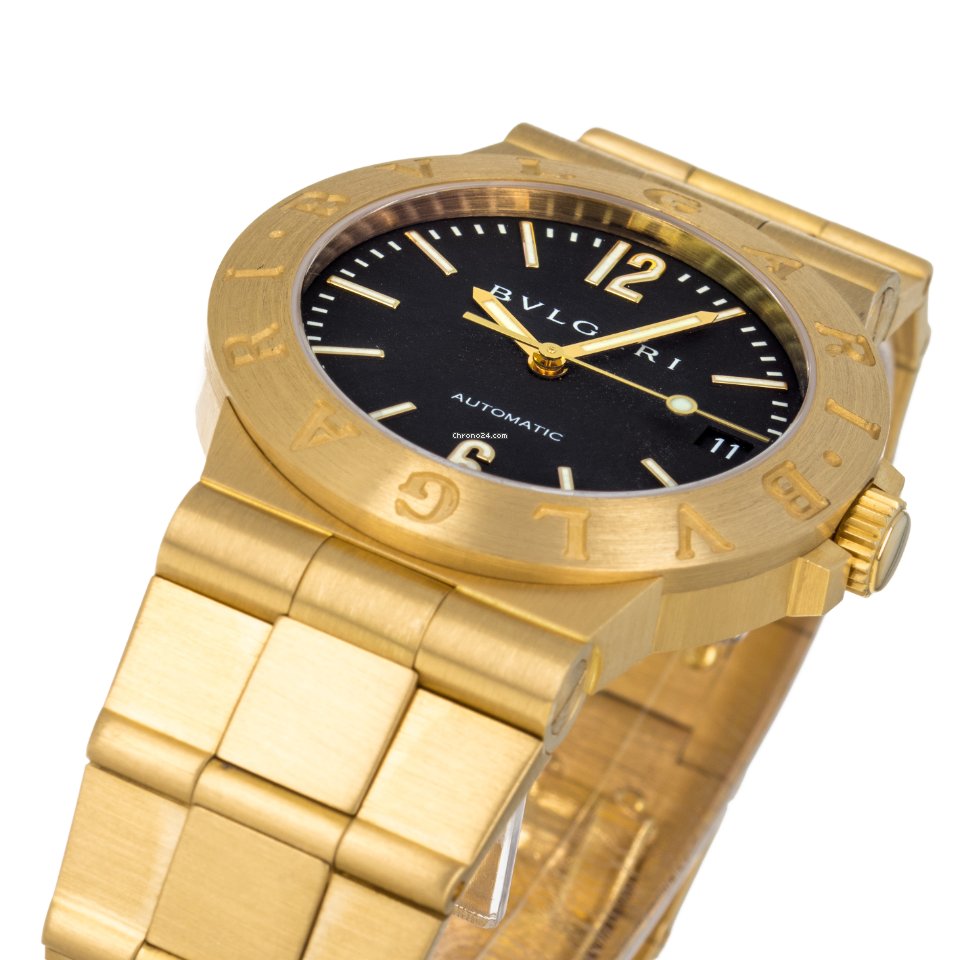 IMG_9081 Bulgari Diagono Mens watch Unisex Automatic Yellow gold LCV 35 G Replica 6