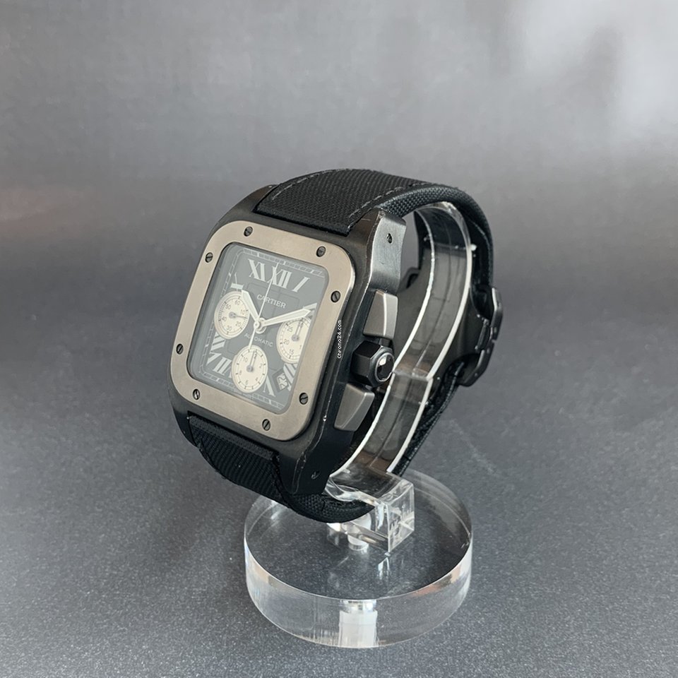 IMG_9081 Cartier Santos 100 Mens watch Unisex Automatic Steel W2020005 Replica 6