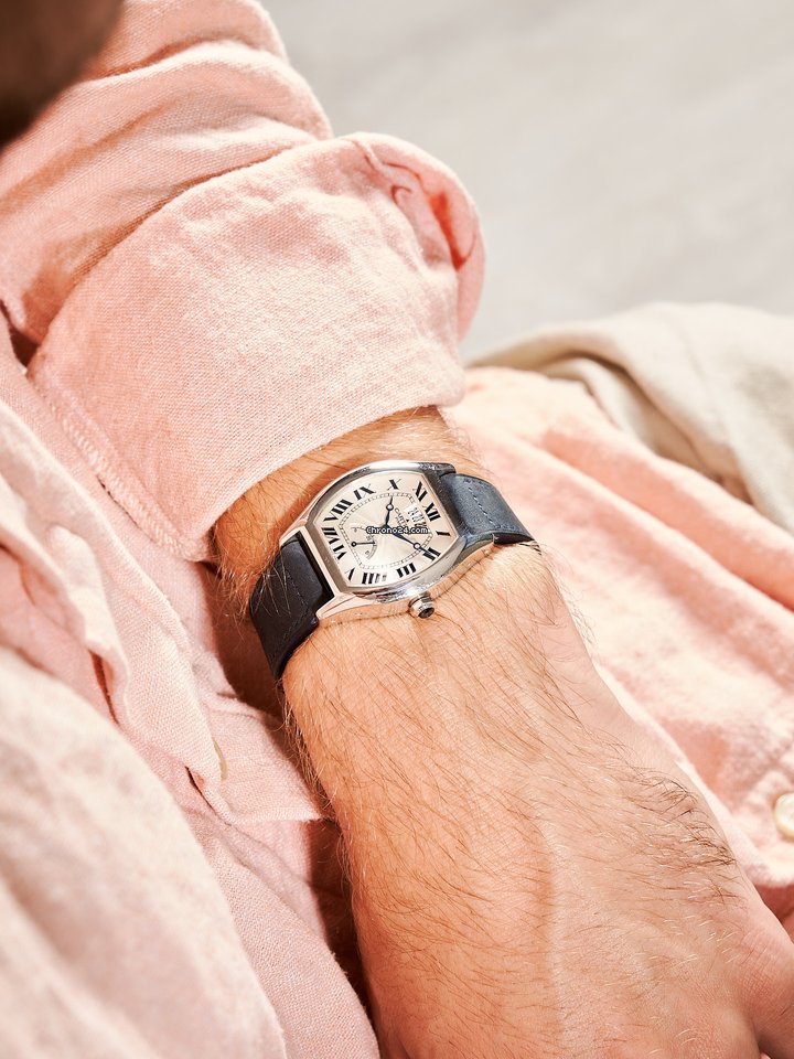 IMG_9081 Cartier Tortue Mens watch Unisex Manual winding White gold 2688G Replica 6