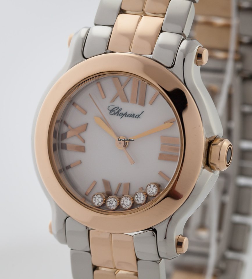 IMG_9081 Chopard Happy Sport Womens watch Quartz Gold Steel 278509-6003 Replica 6