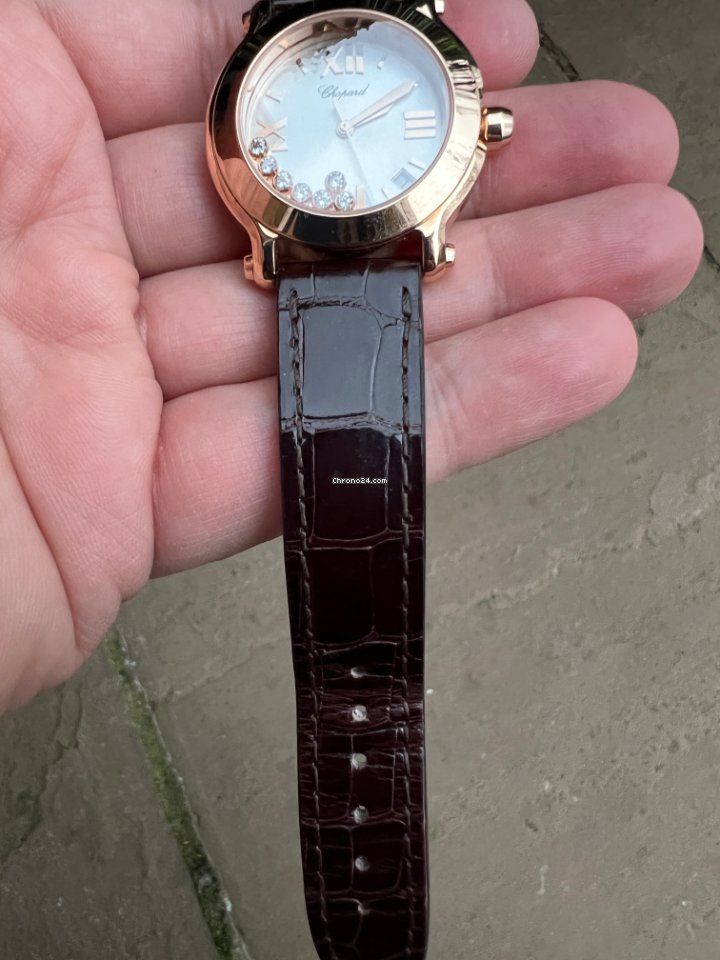 IMG_9081 Chopard Happy Sport Womens watch Quartz Rose gold 277471-5013 Replica 6