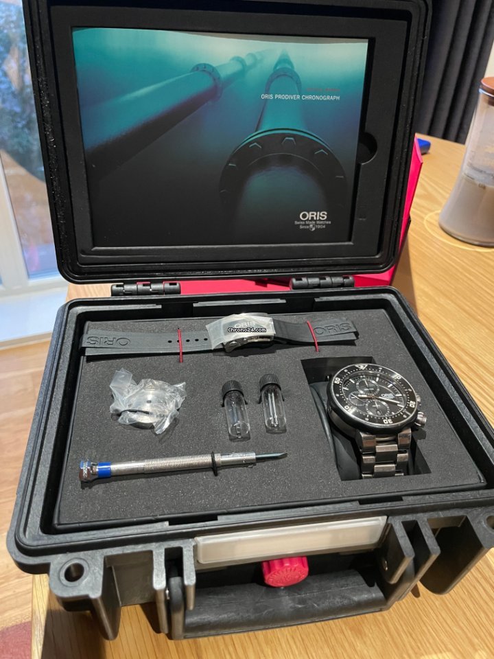 Oris ProDiver Chronograph Mens watch Unisex Automatic Titanium 01 674 7630 7154-Set Replica 6