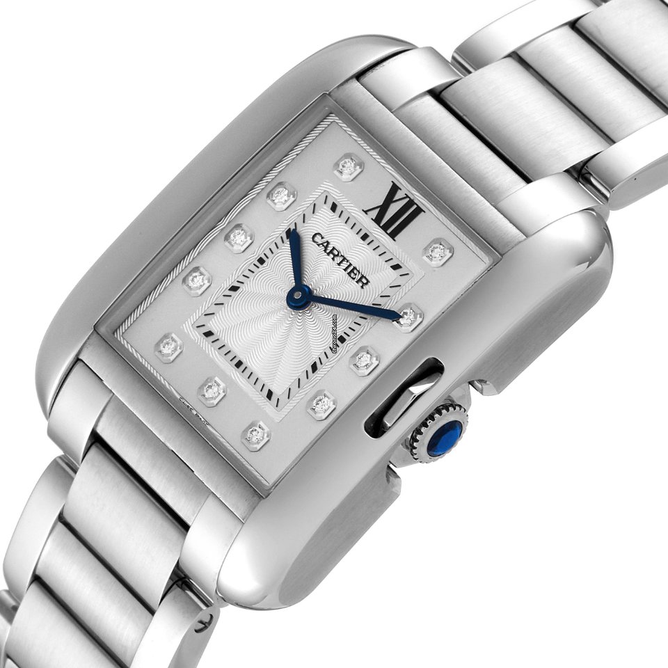 IMG_9081 Cartier Tank Anglaise Womens watch Quartz Steel W4TA0004 Replica 6