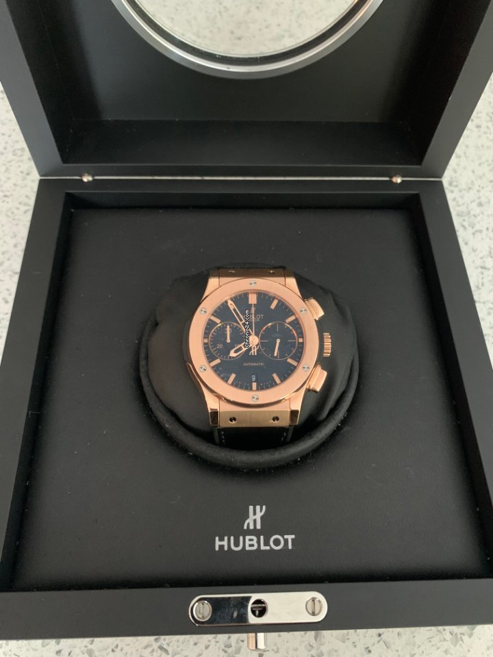 IMG_9081 Hublot Classic Fusion Chronograph Mens watch Unisex Automatic Rose gold 521.OX.1180.LR Replica 6