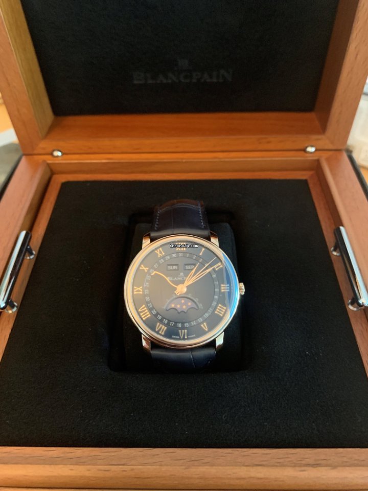 IMG_9081 Blancpain Villeret Quantieme Complet Mens watch Unisex Automatic Red gold 6654-3640-55B Replica 6