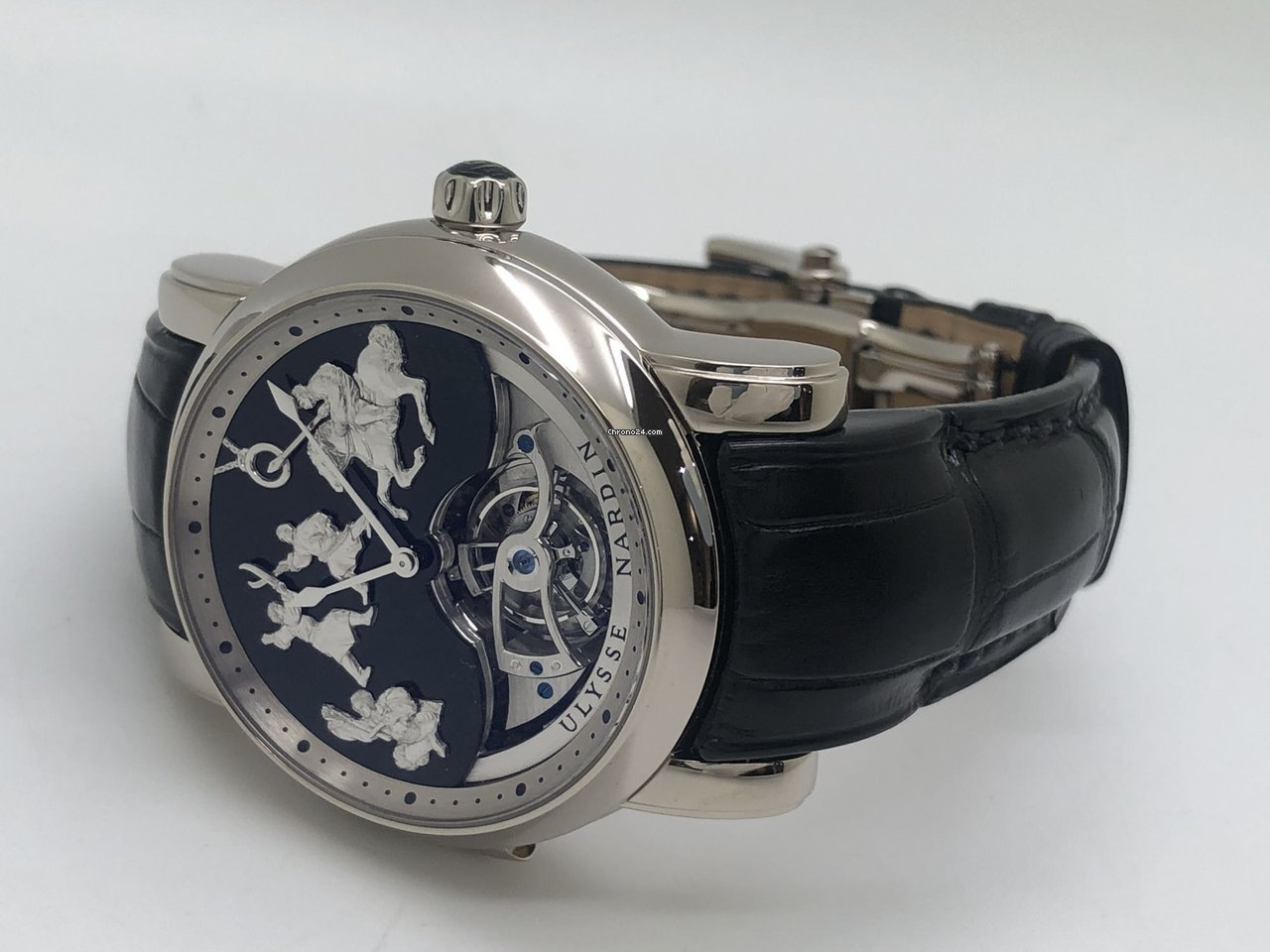 IMG_9081 Ulysse Nardin Genghis Khan Mens watch Unisex Manual winding White gold 780-88 Replica 6