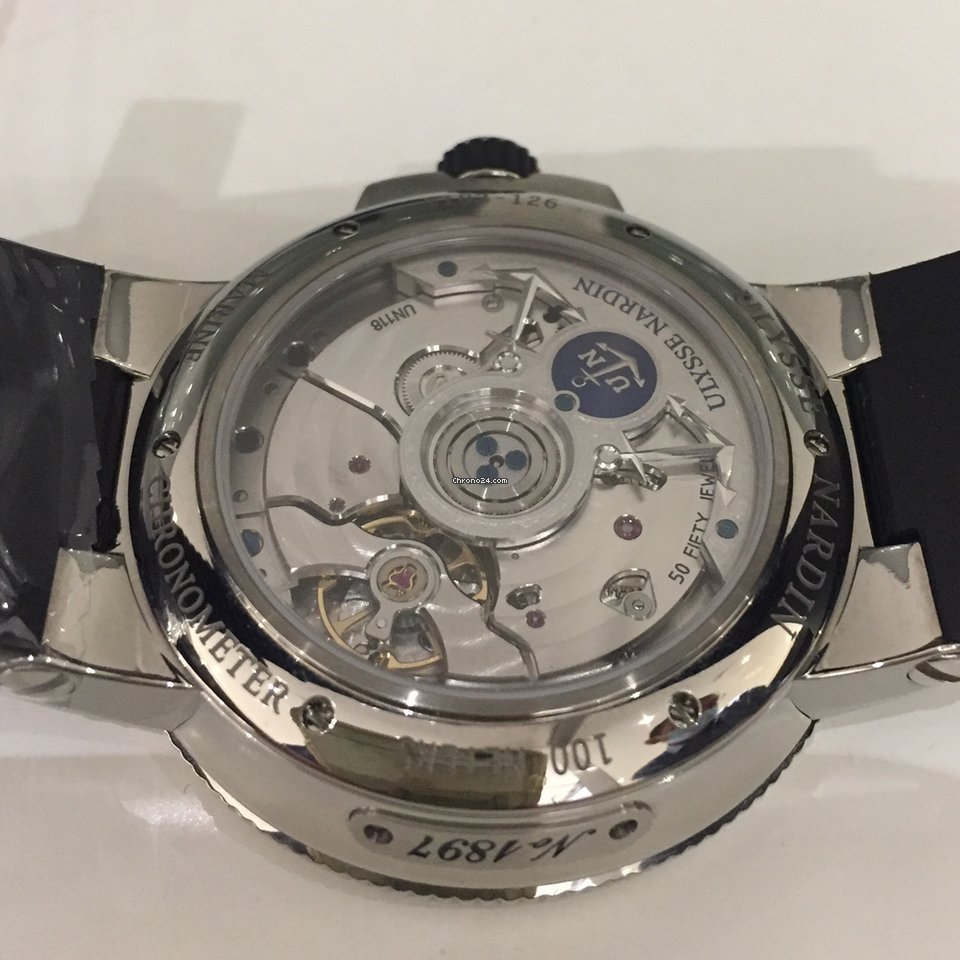IMG_9081 Ulysse Nardin Marine Chronometer Manufacture Mens watch Unisex Automatic Steel 1183-126-3 42 Replica 6
