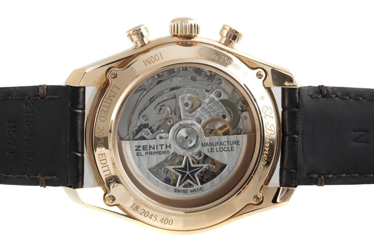 IMG_9081 Zenith El Primero Chronograph Mens watch Unisex Automatic Red gold 18.2045.400 Replica 6
