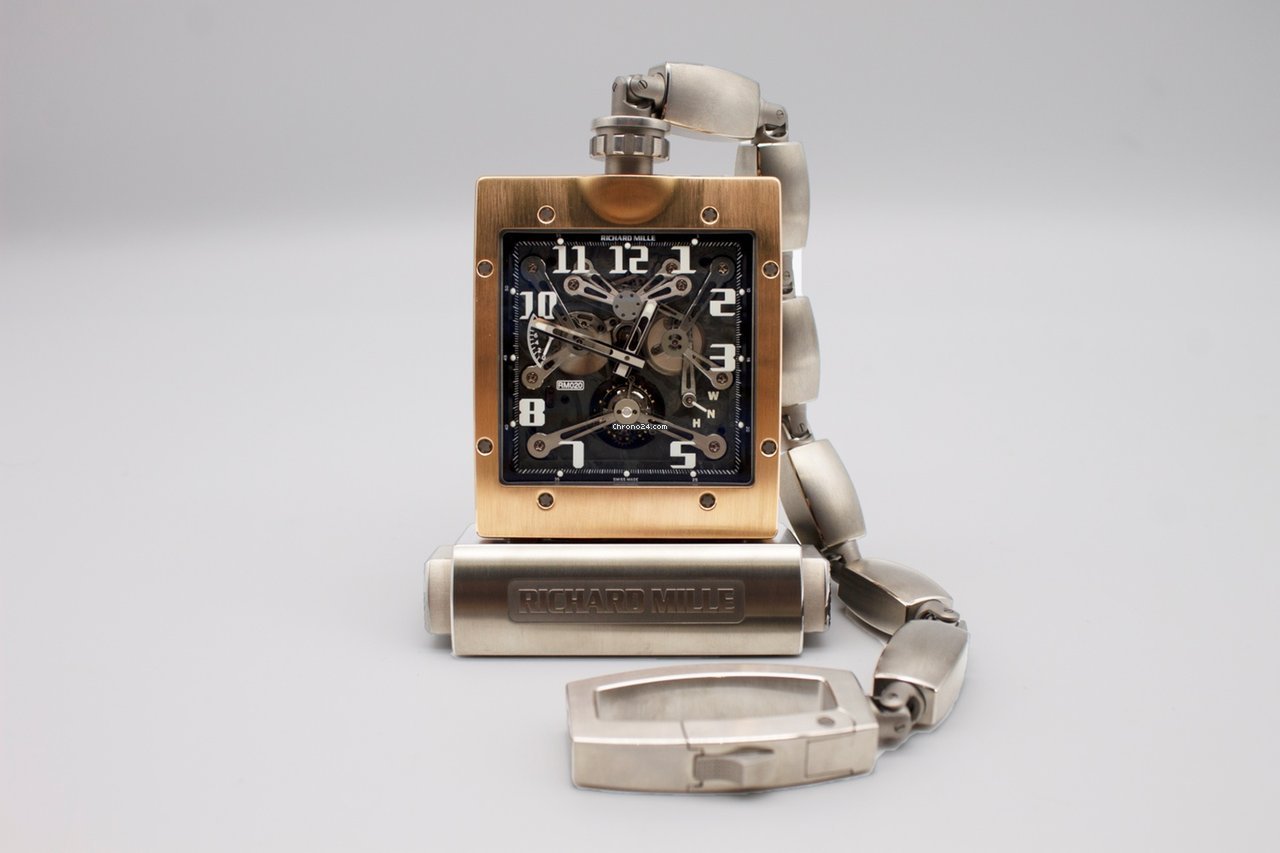 Richard Mille Mens watch Unisex Manual winding Rose gold RM 020 Replica 6