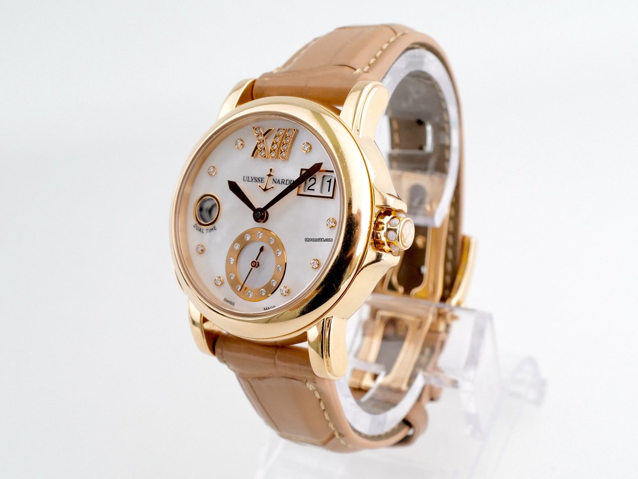IMG_9081 Ulysse Nardin Dual Time Womens watch Automatic Rose gold 246-22 391 Replica 6
