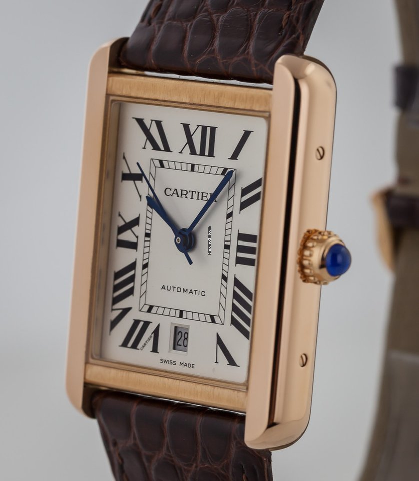 IMG_9081 Cartier Tank Solo Mens watch Unisex Automatic Rose gold W5200026 Replica 6
