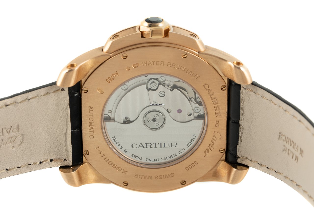 IMG_9081 Cartier Calibre de Cartier Mens watch Unisex Automatic Red gold 3300 Replica 6