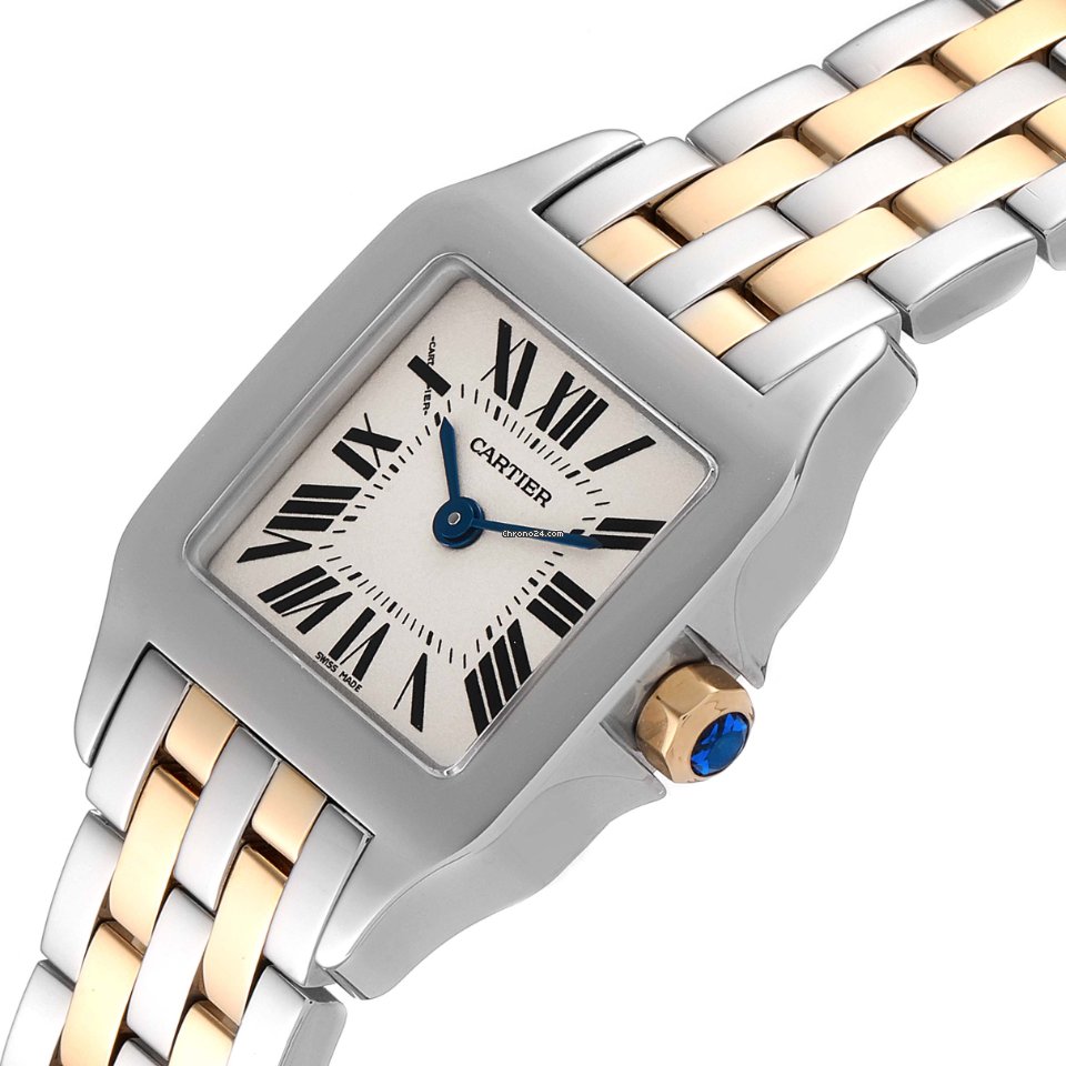 Cartier Santos Demoiselle Womens watch Quartz Gold Steel W25066Z6 Replica 6