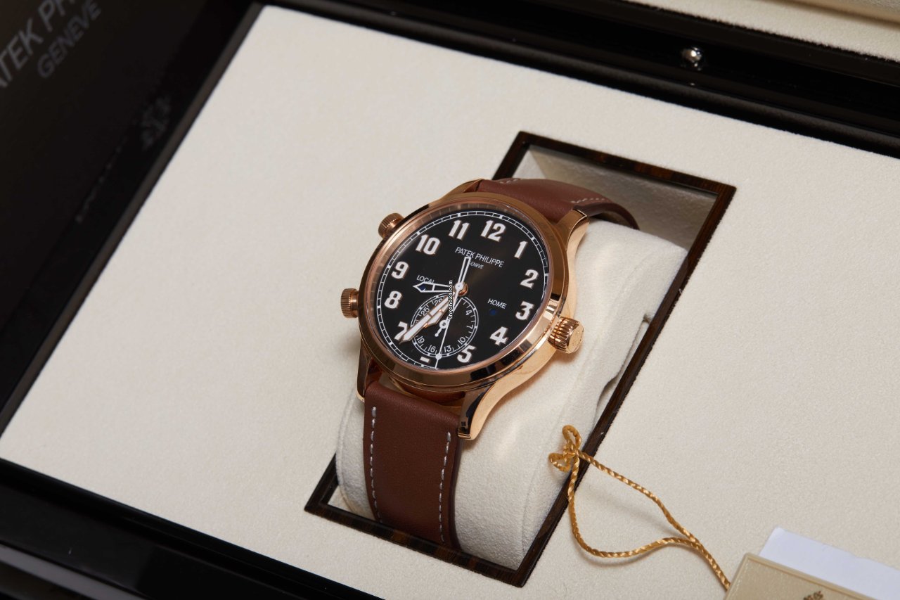 IMG_9081 Patek Philippe Travel Time Mens watch Unisex Automatic Rose gold 5524R-001 Replica 6