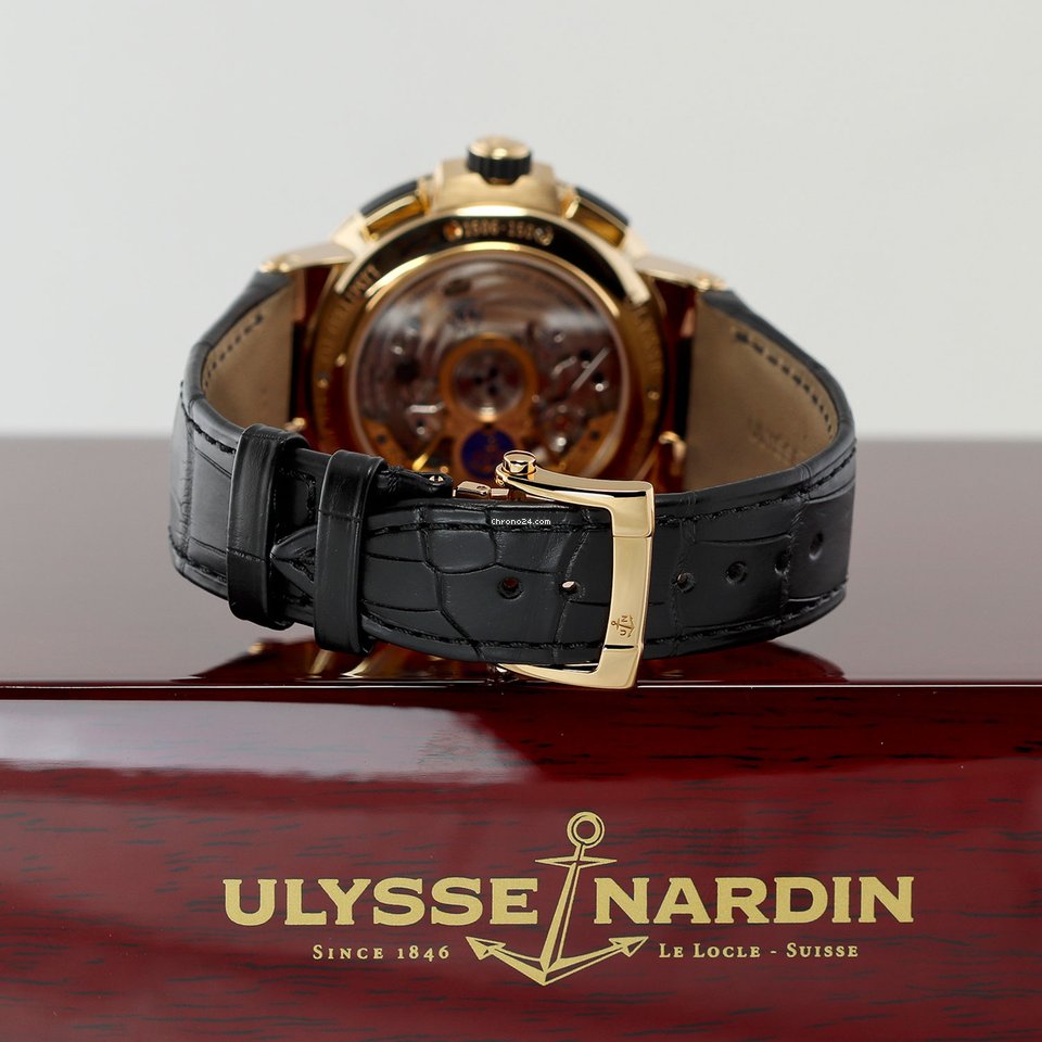 Ulysse Nardin Marine Chronograph Mens watch Unisex Automatic Rose gold 1506-150 LE Replica 6