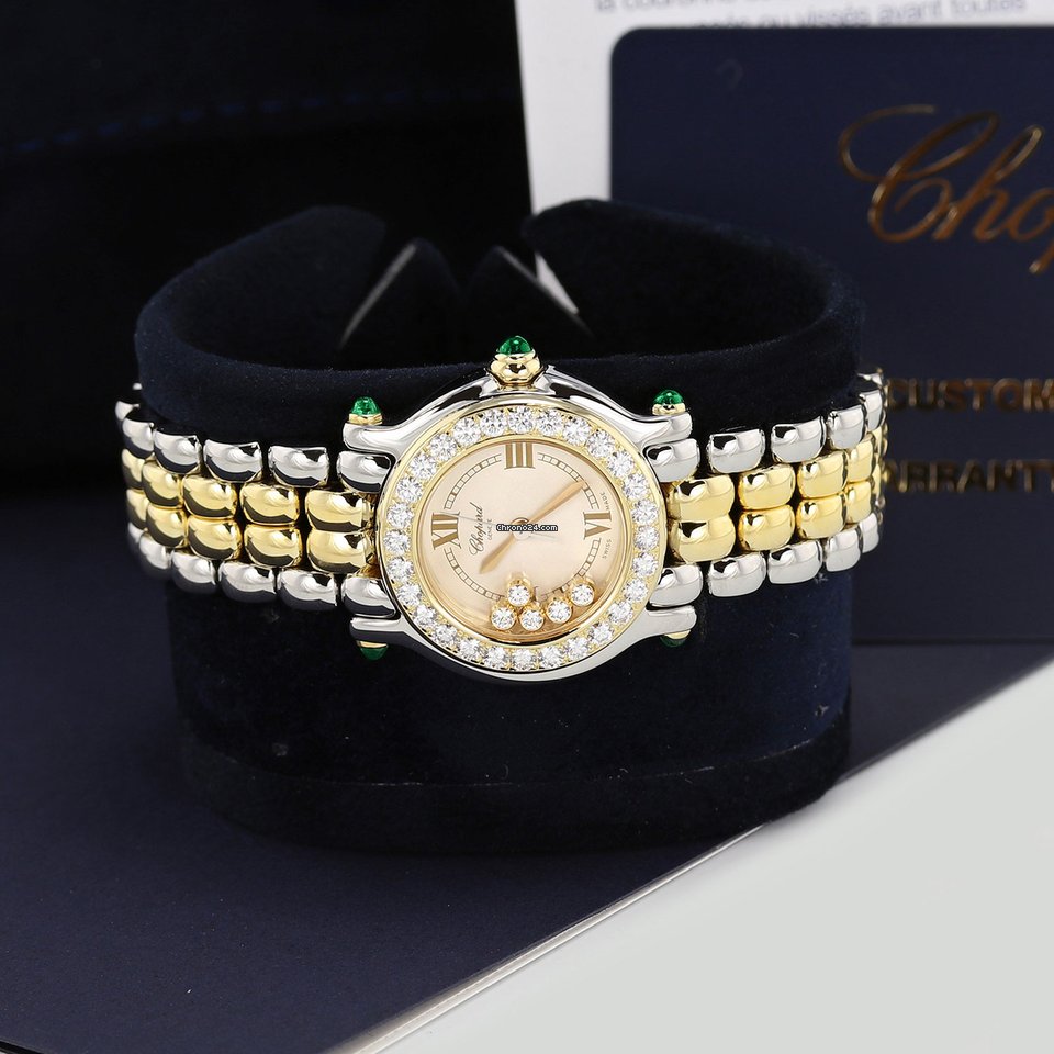 Chopard Happy Sport Womens watch Quartz Gold Steel 27 8251-22 11 Replica 6