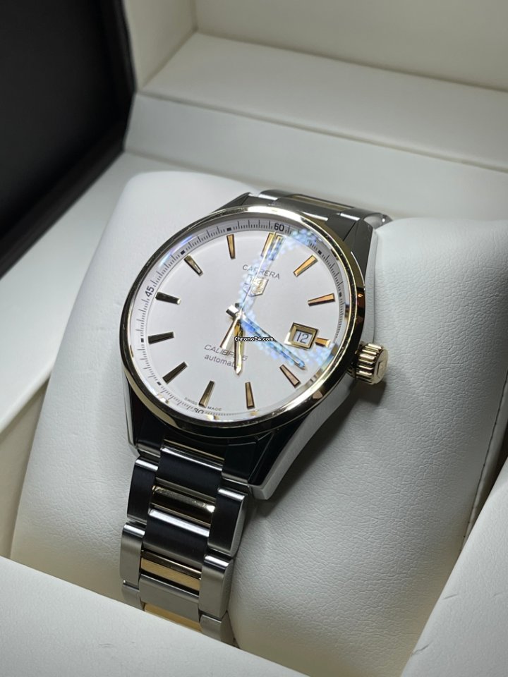 IMG_9081 TAG Heuer Carrera Calibre 5 Mens watch Unisex Automatic Gold Steel WAR215B.BD0783 Replica 6