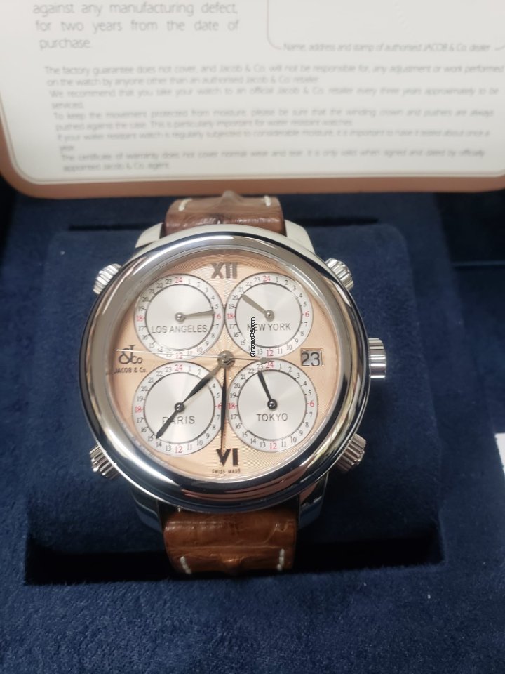 IMG_9081 Jacob & Co. Five Time Zone Mens watch Unisex Automatic Steel H24SSG Replica 6