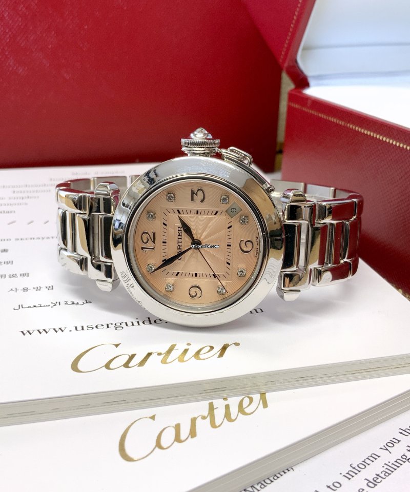 IMG_9081 Cartier Pasha Womens watch Automatic White gold 2308 Replica 6