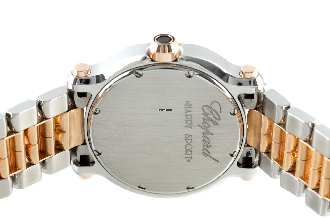 IMG_9081 Chopard Happy Sport Womens watch Quartz Gold Steel 27 8488 Replica 6
