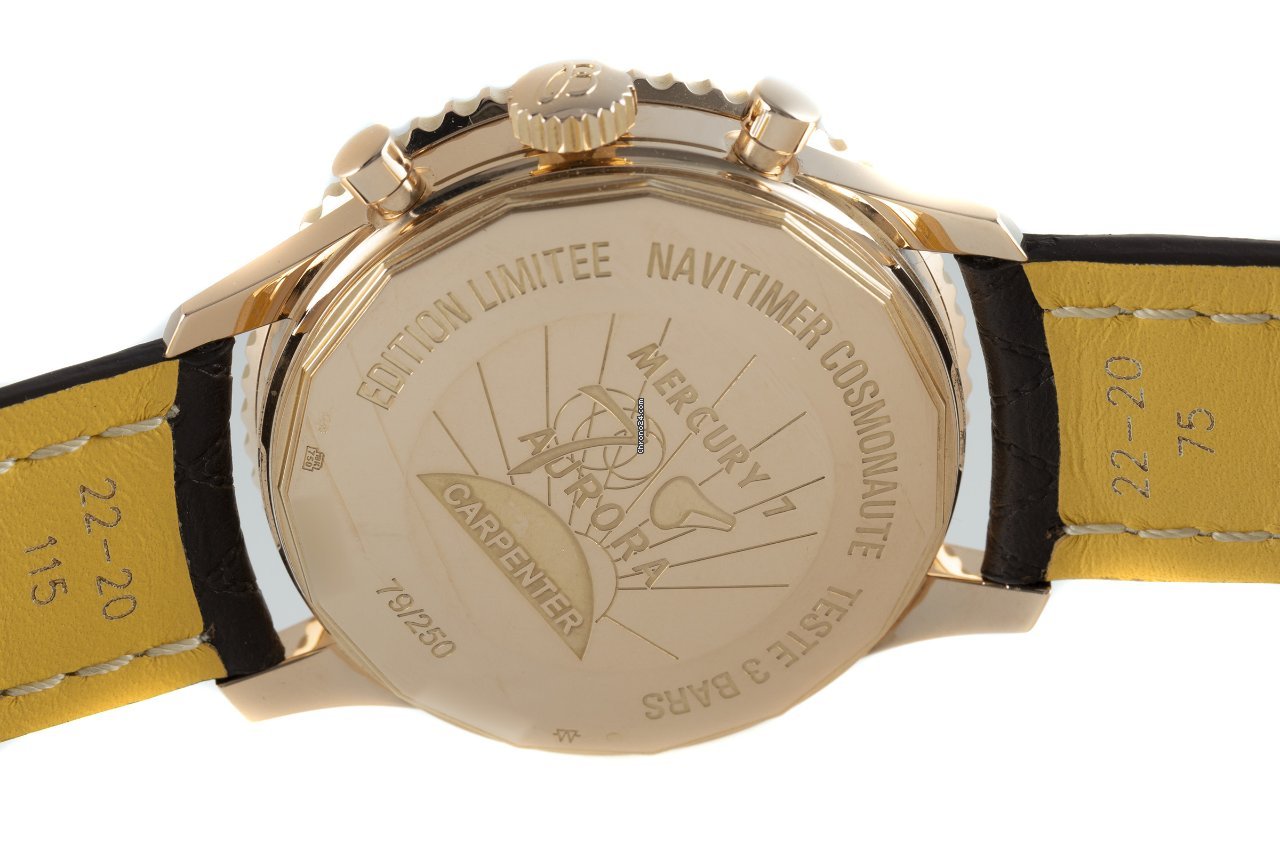 Breitling Navitimer Cosmonaute Mens watch Unisex Manual winding Red gold RB0210 Replica 6