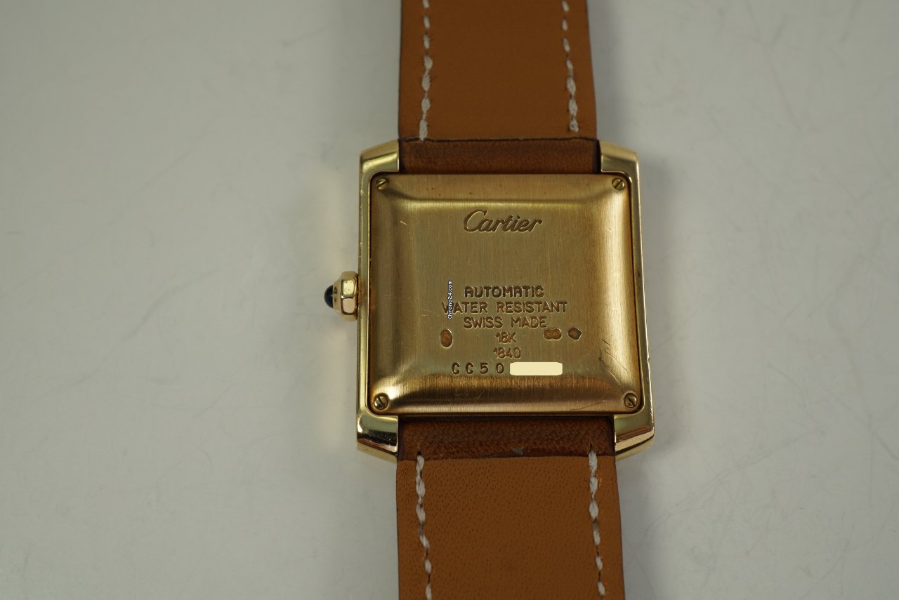 IMG_9081 Cartier Tank Francaise Mens watch Unisex Automatic Yellow gold 1840 Replica 6