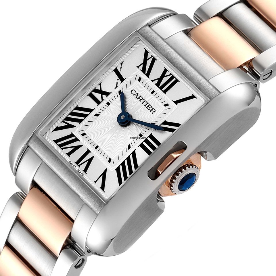 IMG_9081 Cartier Tank Anglaise Womens watch Quartz Gold Steel W5310036 Replica 6