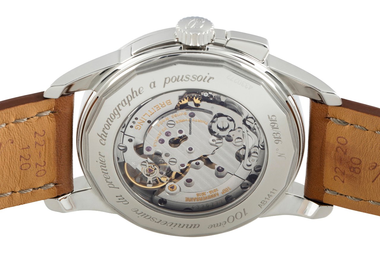 IMG_9081 Breitling Transocean Chronograph Mens watch Unisex Manual winding Steel AB1411 Replica 6