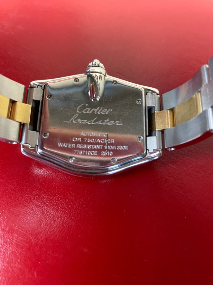 IMG_9081 Cartier Roadster Mens watch Unisex Automatic Gold Steel w62031y4 Replica 6