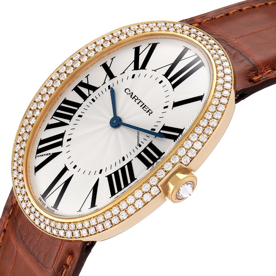 IMG_9081 Cartier Baignoire Womens watch Manual winding Rose gold WB520005 Replica 6