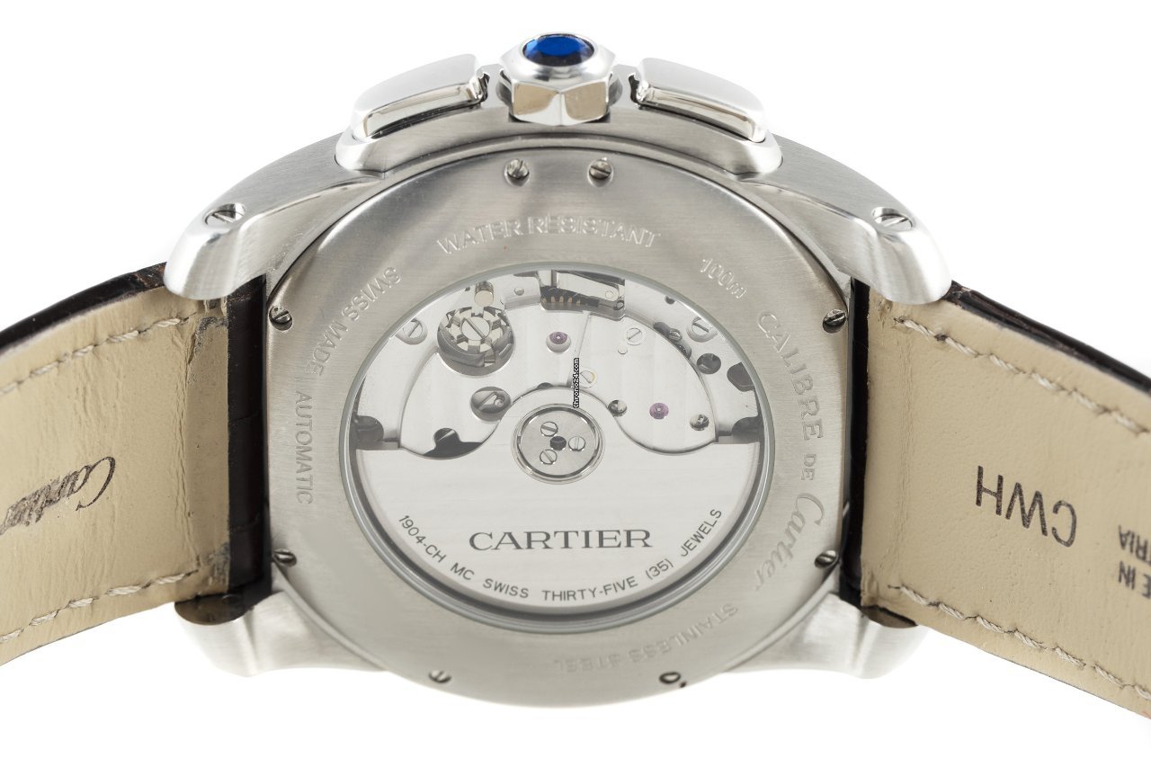 Cartier Calibre de Cartier Chronograph Mens watch Unisex Automatic Steel 3578 Replica 6