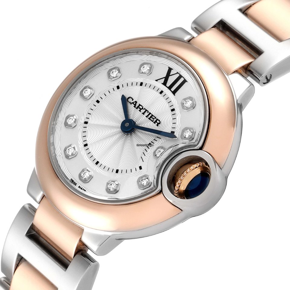 Cartier Ballon Bleu 28mm Womens watch Quartz Gold Steel W3BB0005 Replica 6
