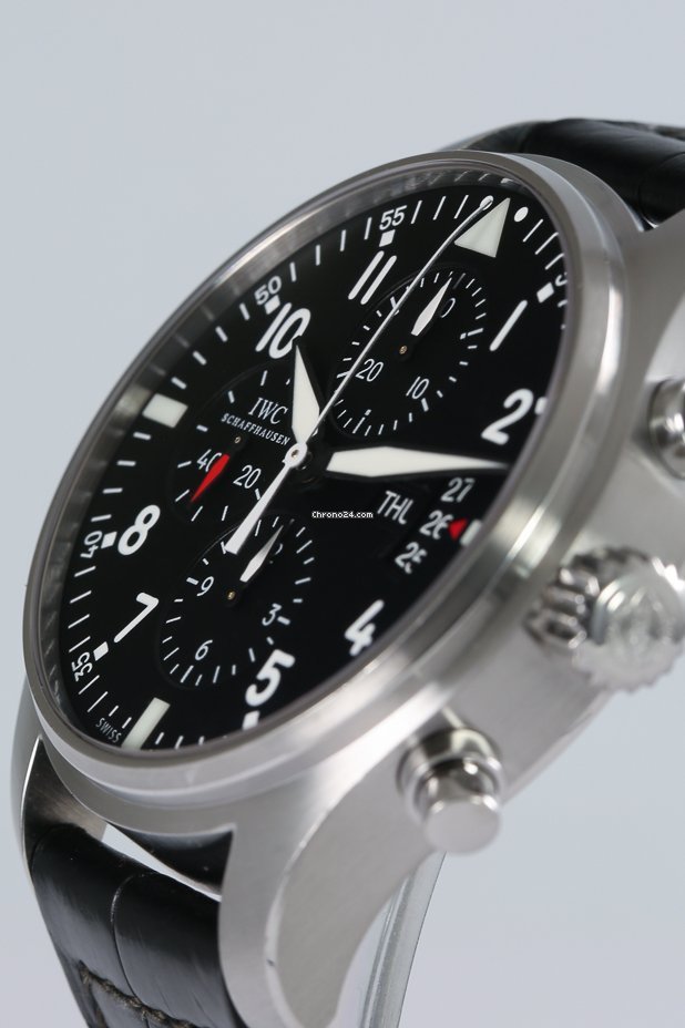 IMG_9081 IWC Pilot Chronograph Mens watch Unisex Automatic Steel IW3777-01 Replica 6