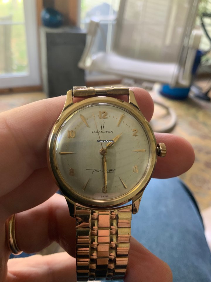 Hamilton Thin-O-Matic Mens watch Unisex Automatic Yellow gold H38435221 Replica 6