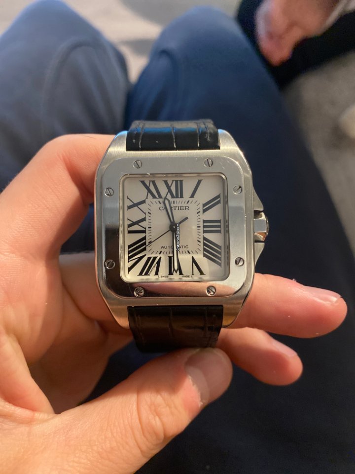 IMG_9081 Cartier Santos 100 Mens watch Unisex Automatic Steel W20076X8 Replica 6