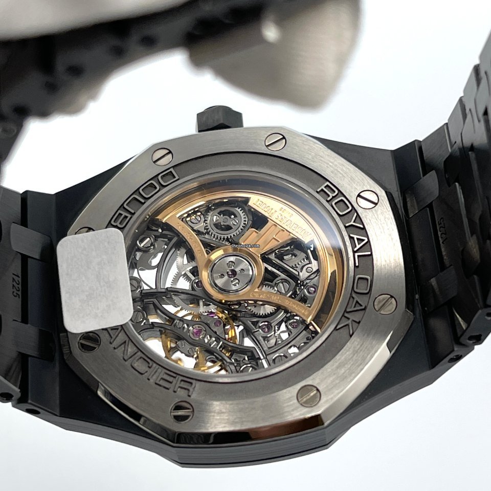 IMG_9081 Audemars Piguet Royal Oak Double Balance Wheel Openworked Mens watch Unisex Automatic Ceramic 15416CE.OO.1225CE.01 Replica 6