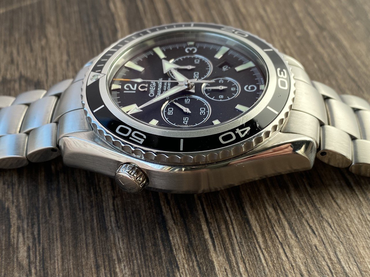 IMG_9081 Omega Seamaster Planet Ocean Chronograph Mens watch Unisex Automatic Steel 2210.50.00 Replica 6