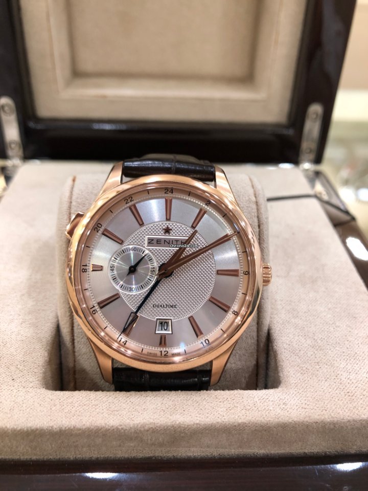 IMG_9081 Zenith Elite Dual Time Mens watch Unisex Automatic Rose gold 18.2130.682 02.C498 Replica 6