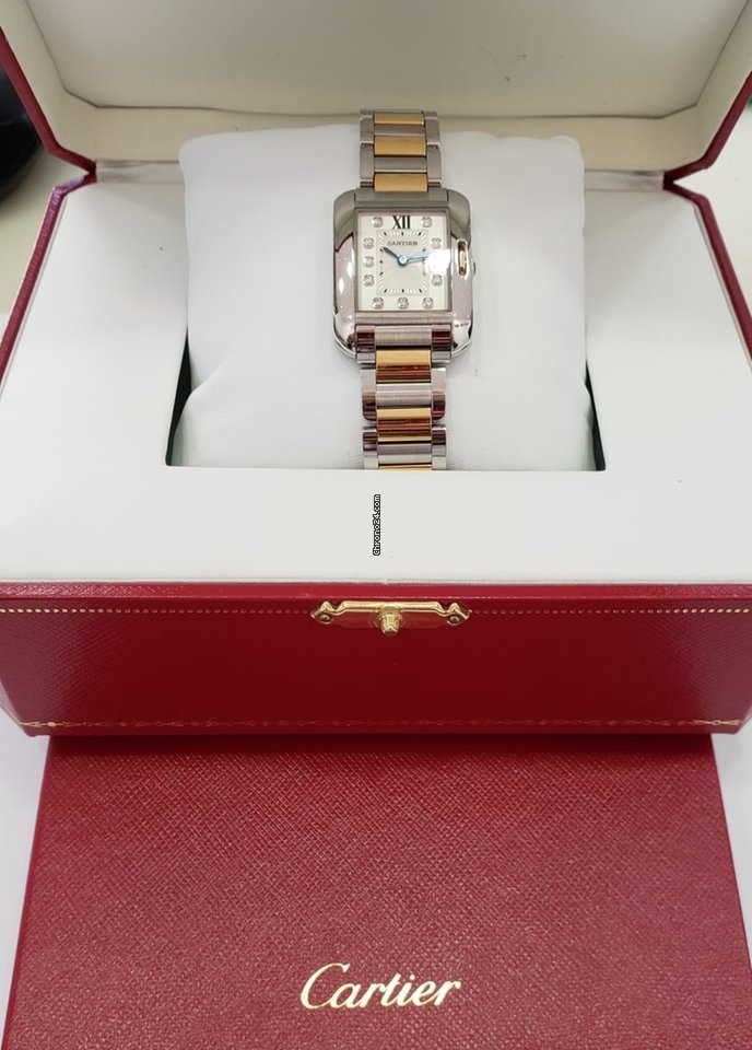 Cartier Tank Anglaise Womens watch Quartz Gold Steel 3485 Replica 6