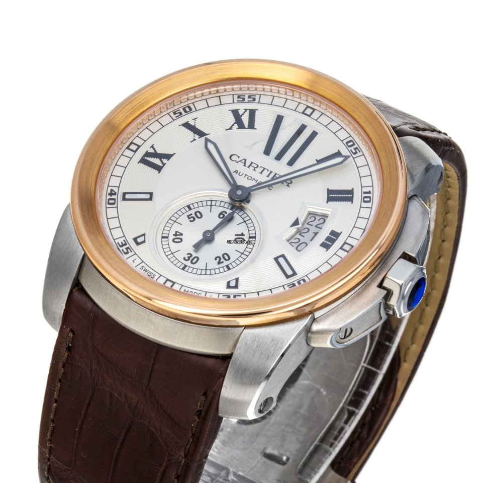 IMG_9081 Cartier Calibre de Cartier Mens watch Unisex Automatic Gold Steel W7100039 3389 Replica 6