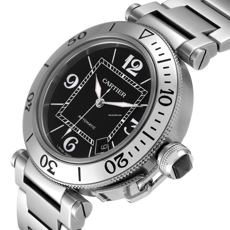 IMG_9081 Cartier Pasha Seatimer Mens watch Unisex Automatic Steel W31077M7 Replica 6
