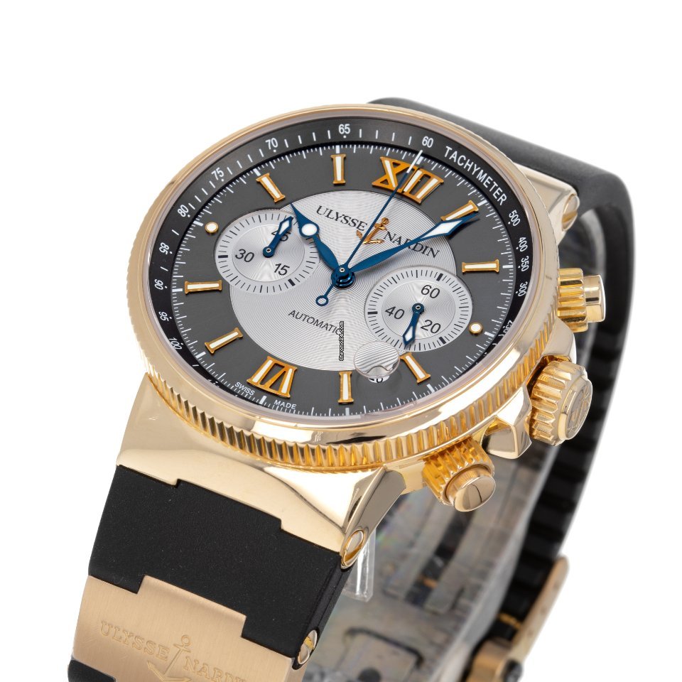 Ulysse Nardin Marine Chronograph Mens watch Unisex Automatic Rose gold 356-66 Replica 6