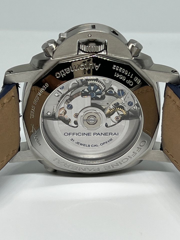 IMG_9081 Panerai Luminor 1950 3 Days Chrono Flyback Mens watch Unisex Automatic Steel PAM 00213 Replica 6