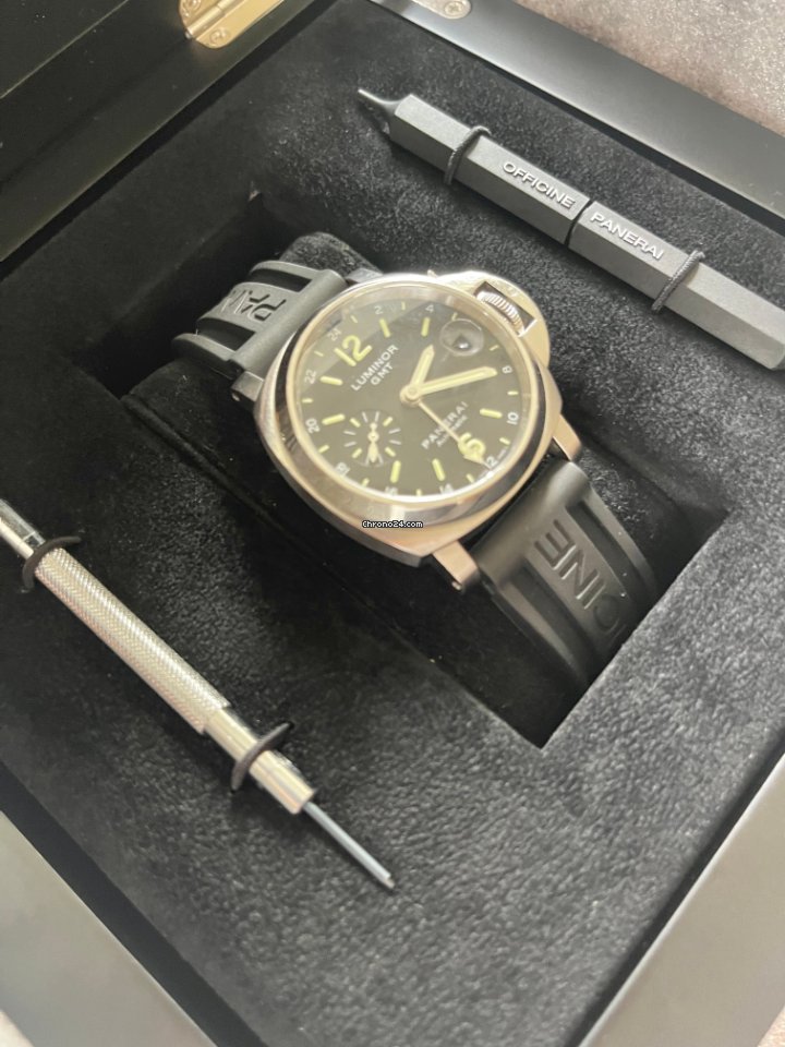 IMG_9081 Panerai Luminor GMT Automatic Mens watch Unisex Automatic Steel PAM 00244 Replica 6