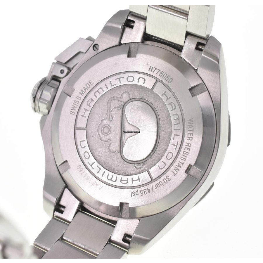 IMG_9081 Hamilton Khaki Navy Frogman Mens watch Unisex Automatic Steel H77605135 Replica 6